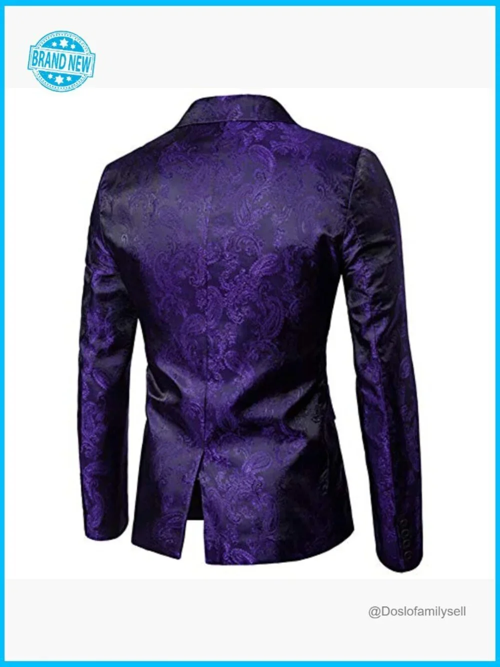 Paisley Pattern Dress Suit Set Elegant One Button Blazer Pants Wedding Party